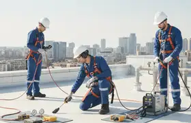 Plumber performing leak detection in Long Beach, CA for residential water leak inspection