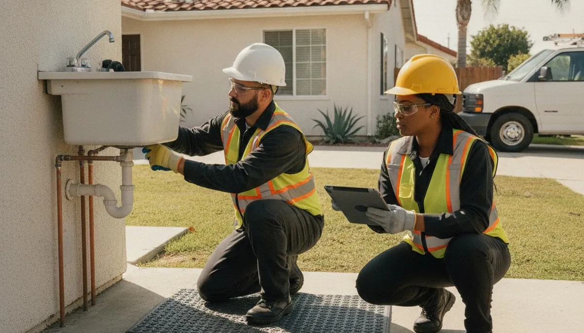 Plumber repairing a pipe in Long Beach, CA for reliable plumbing repair services