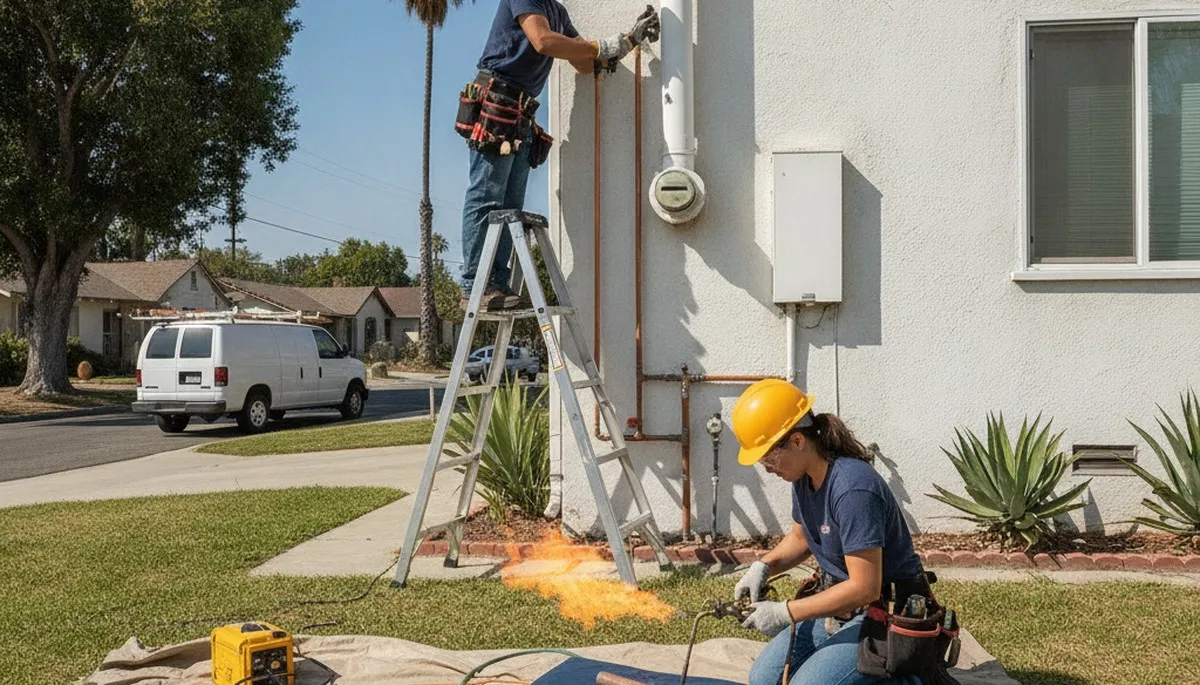 Plumbing repair technician in Long Beach, CA providing professional residential plumbing services
