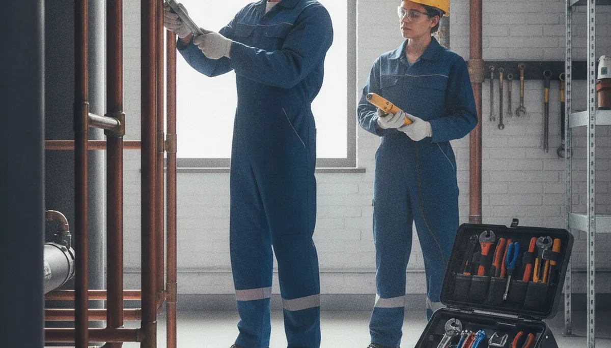 Long Beach, CA plumbers repairing a residential pipe leak for fast home plumbing service