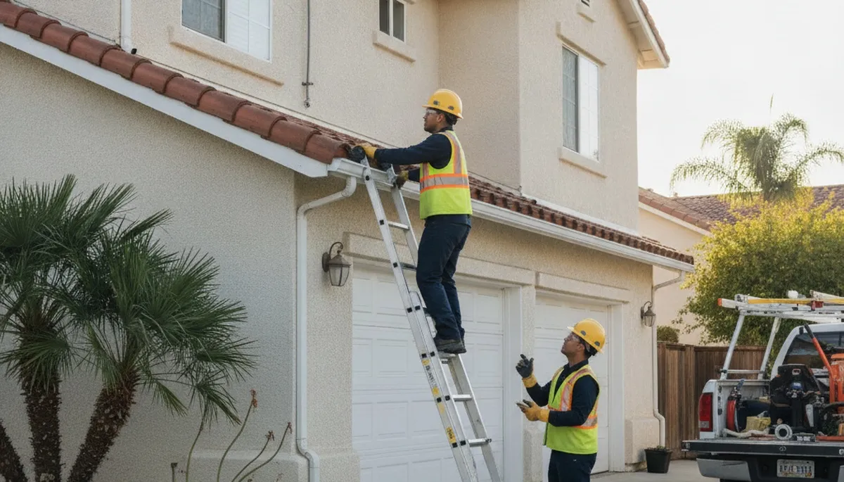 Plumber repairing a pipe in Long Beach, CA for residential plumbing service